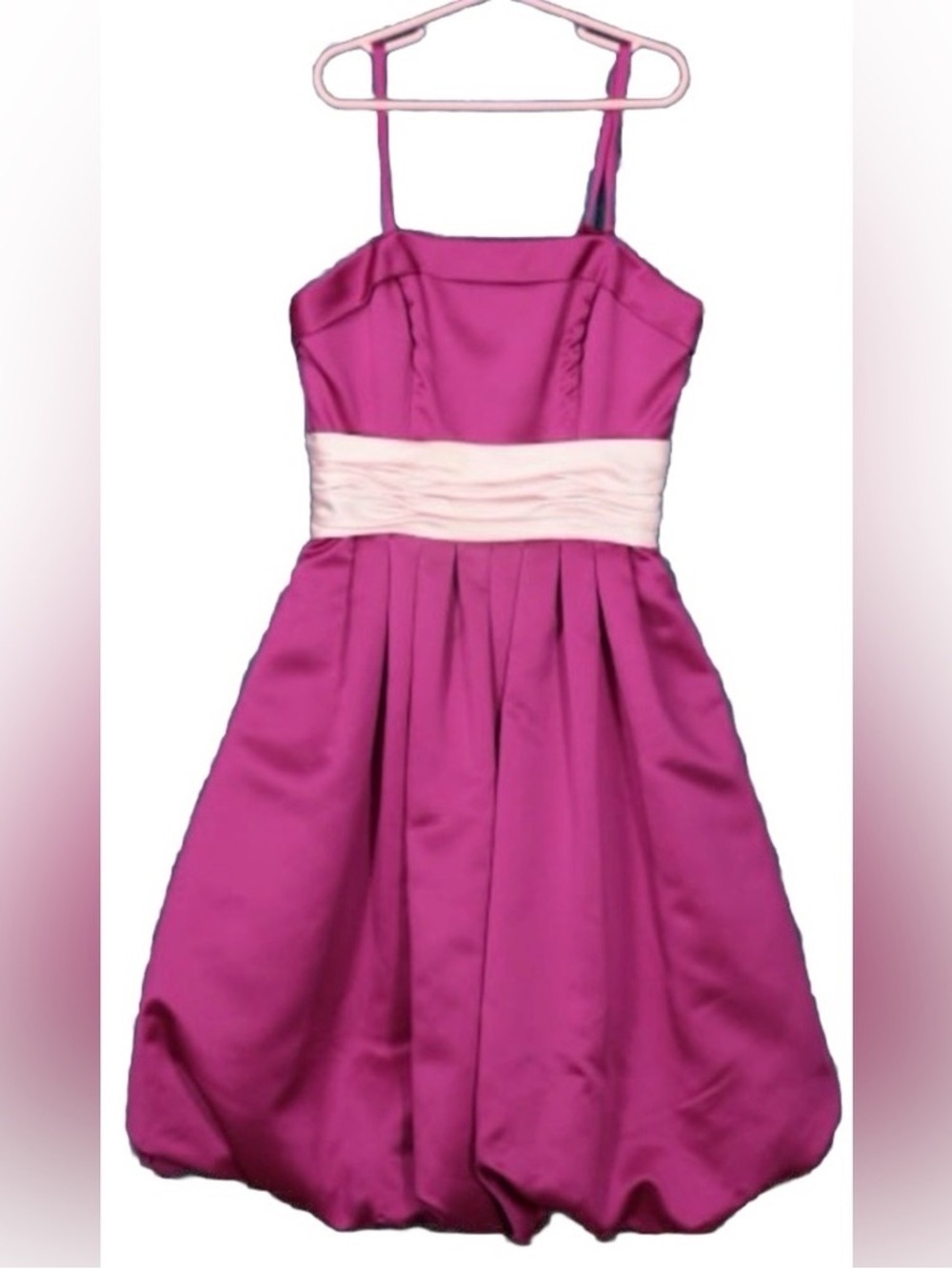 First Impressions Hot Pink Dress with Cream Sash